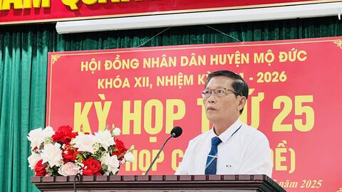 Mộ Đức - Hội đồng nhân dân huyện tổ chức kỳ họp thứ 25 khóa XII, nhiệm kỳ 2021-2026