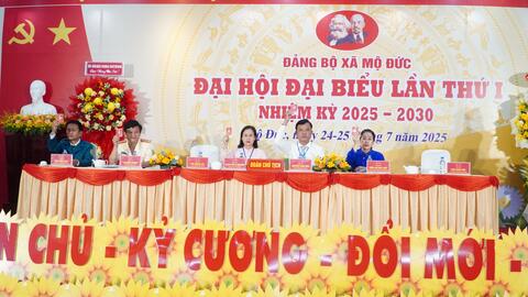 Hoàn thành phiên thứ nhất Đại hội đại biểu Đảng bộ xã Mộ Đức lần thứ I, nhiệm kỳ 2025-2030