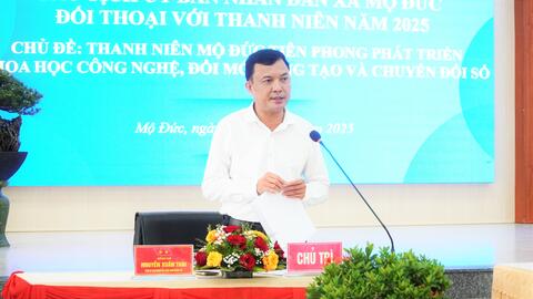 Chủ tịch UBND xã Mộ Đức đối thoại với thanh niên năm 2025
