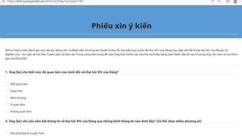 Triển khai điều tra dư luận xã hội chung quanh công tác chuẩn bị tổ chức Đại hội XIV của Đảng