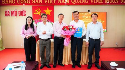 Hội nghị công bố Quyết định thành lập Ban đại diện Hội đồng Quản trị ngân hàng Chính sách Xã hội xã Mộ Đức