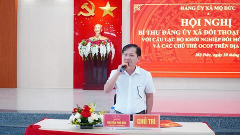 Bí thư Đảng ủy xã Mộ Đức đối thoại với nhân dân về khởi nghiệp và phát triển sản phẩm OCOP