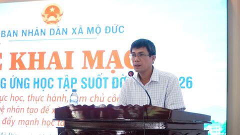 Xã Mộ Đức phát động hưởng ứng tuần lễ học tập suốt đời năm 2026